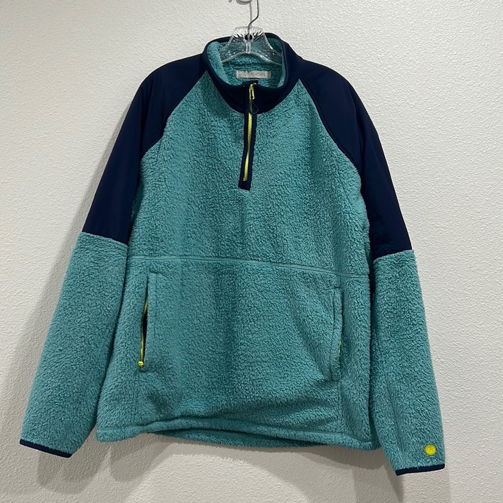 Outerknown Skyline 1/4 Zip Popover Mens Size XL Soft Sherpa Fleece  Sweater Blue